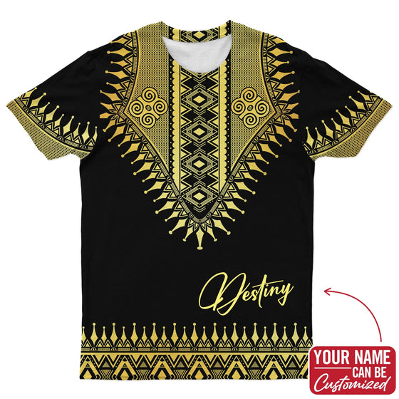 Printed Gold Dashiki T-shirt AOP Tee Tianci