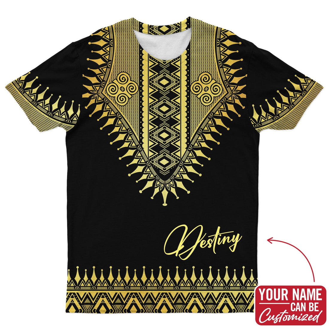 Printed Gold Dashiki T-shirt AOP Tee Tianci 