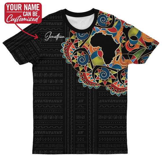 Multi-Colored Sleeve African Pattern Print T-Shirt AOP Tee Tianci