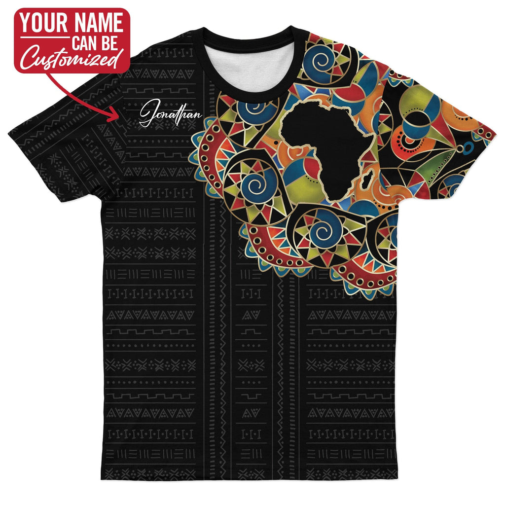 Multi-Colored Sleeve African Pattern Print T-Shirt AOP Tee Tianci 