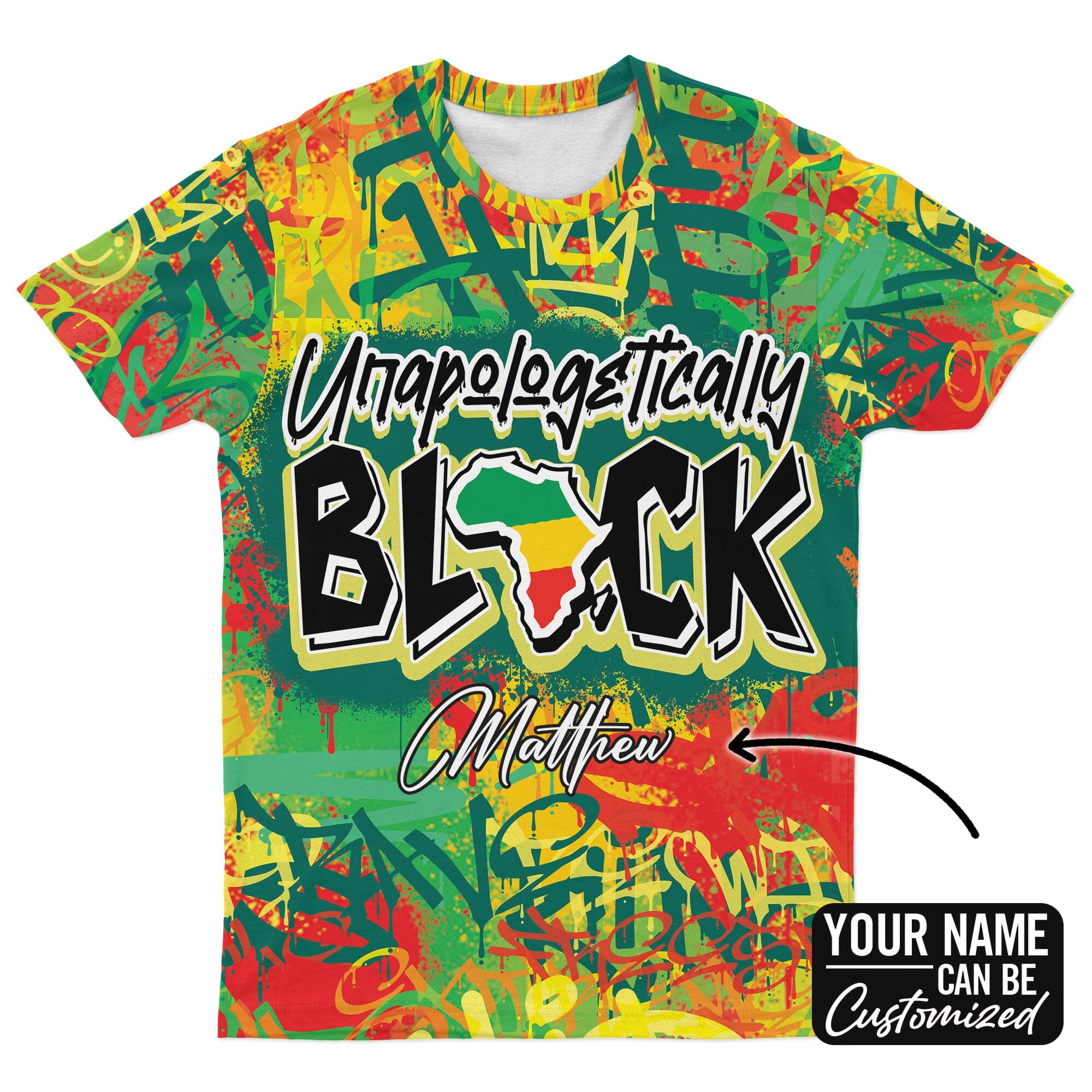 Colorful Unapologetically T-Shirt AOP Tee Tianci 