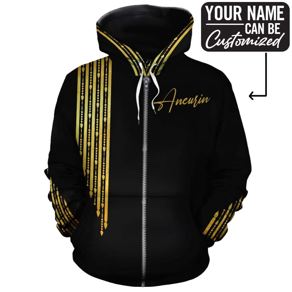 Black hoodie gold discount zipper