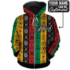 African Symbols in Pan African Colors All-over Hoodie Hoodie Tianci 