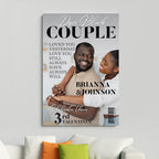 Personalized Dope Black Couple Magazine Cover Canvas Wall Canvas Dreamship 