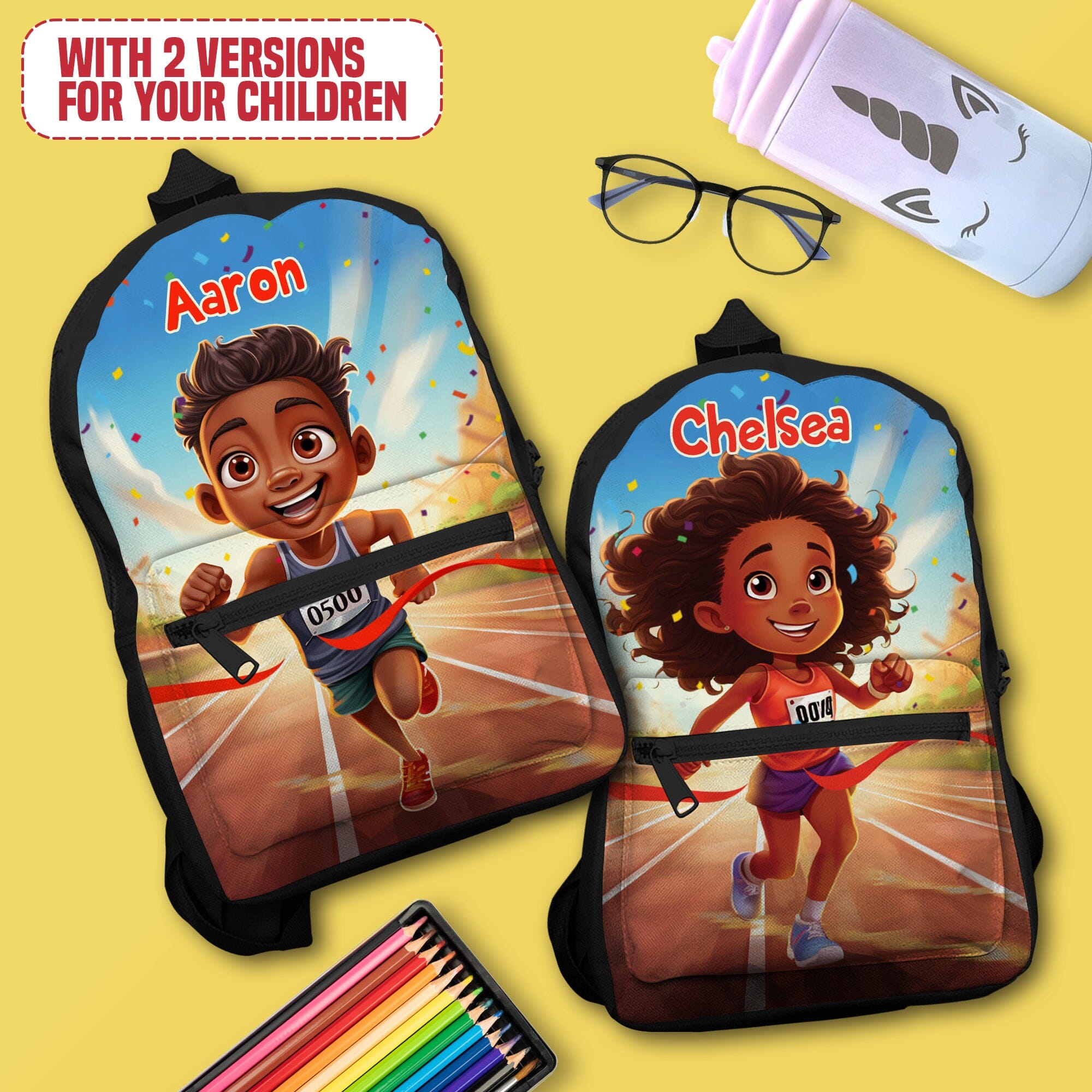 Personalized Little Afro Athlete Kid Backpack Kid Backpack Tianci 