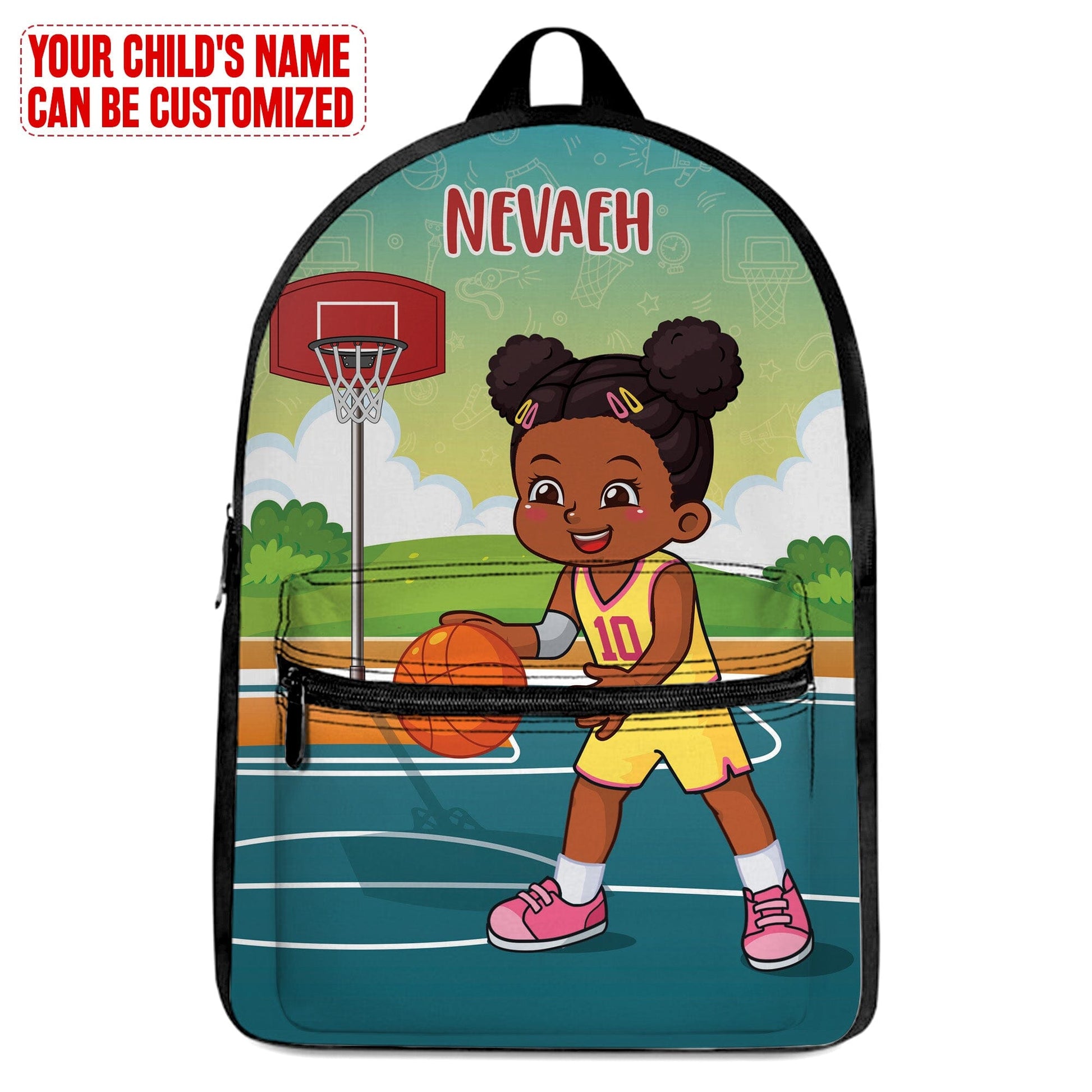 Personalized Little Afro Basketball Player Kid Backpack Kid Backpack Tianci 
