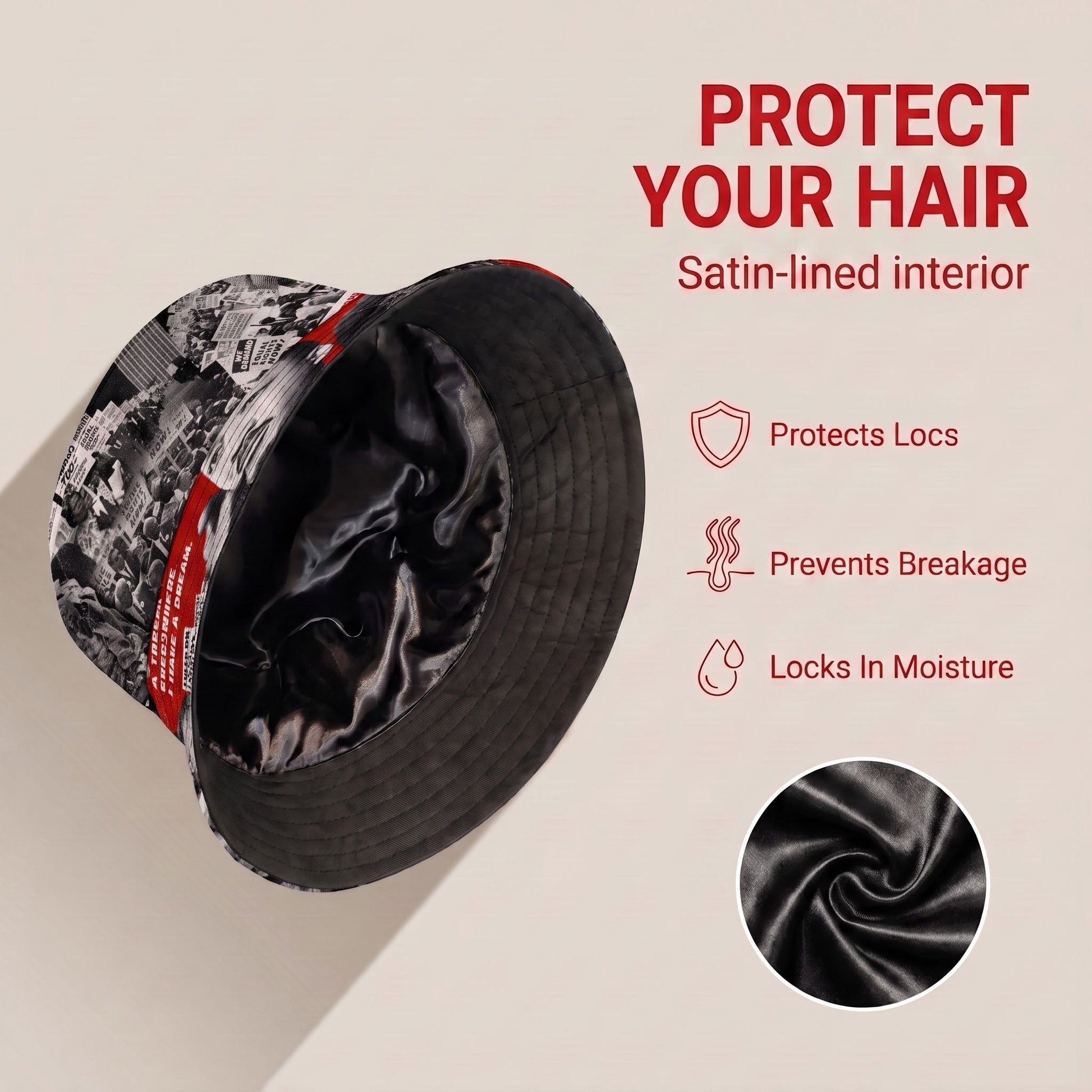 Portraits of Power Bucket Hat Bucket Hat Tianci Premium Satin Lined Average 