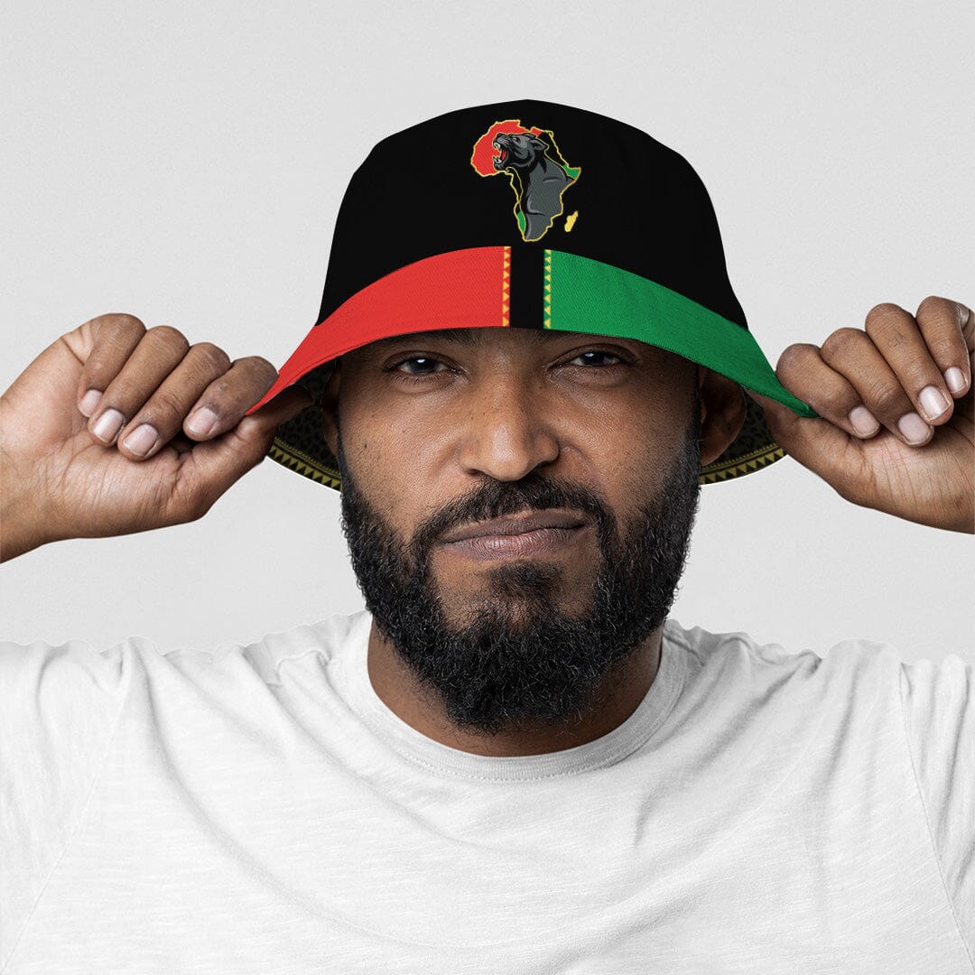 Powerful Panther Africa Reversible Bucket Hat Reversible Bucket Hat Tianci 