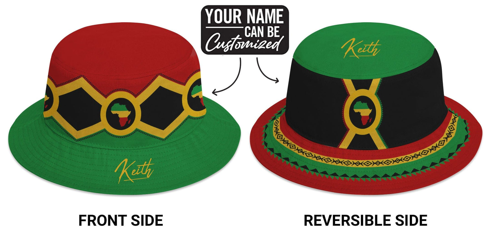 Reggae Reversible Bucket Hat Reversible Bucket Hat Tianci 