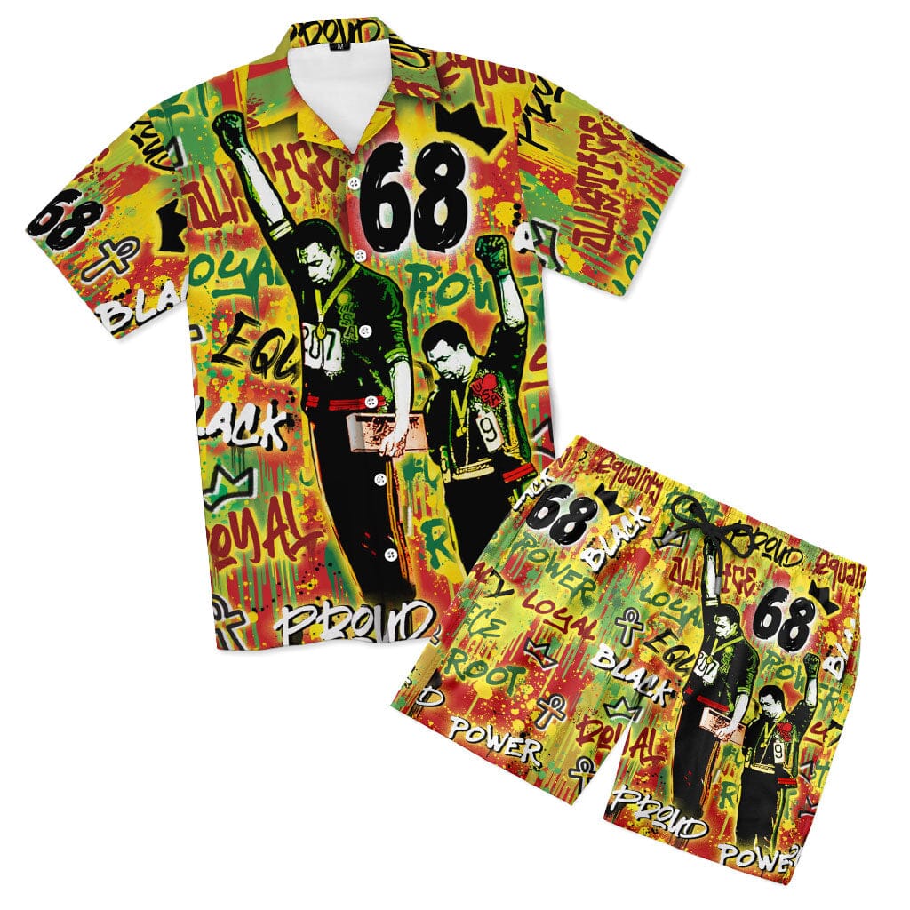 68 Graffiti Hawaiian Shirt And Shorts Set Hawaiian Shirt And Shorts Set Melaninful S S 