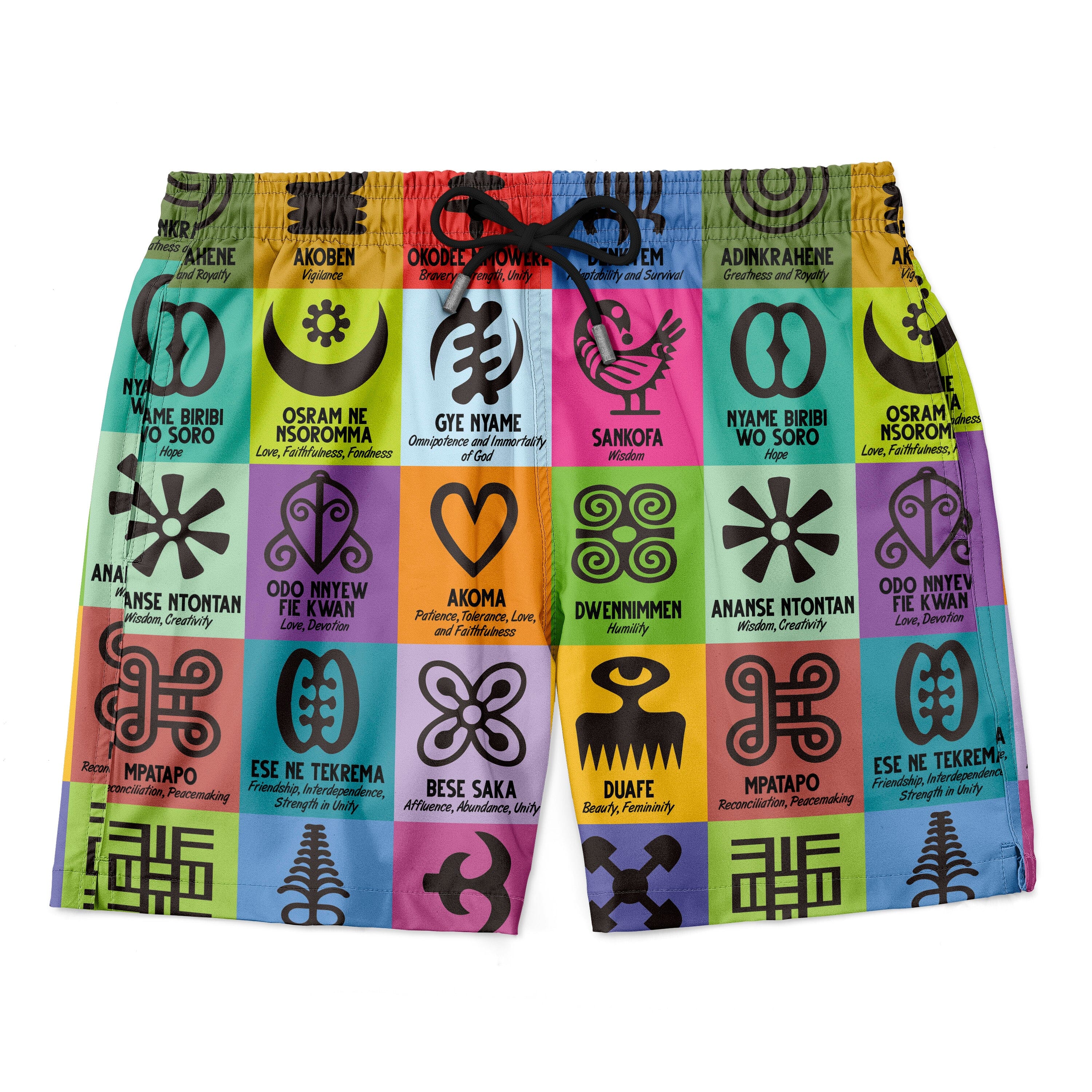 Multi Color Adinkra Symbols Shorts Shorts Tianci 
