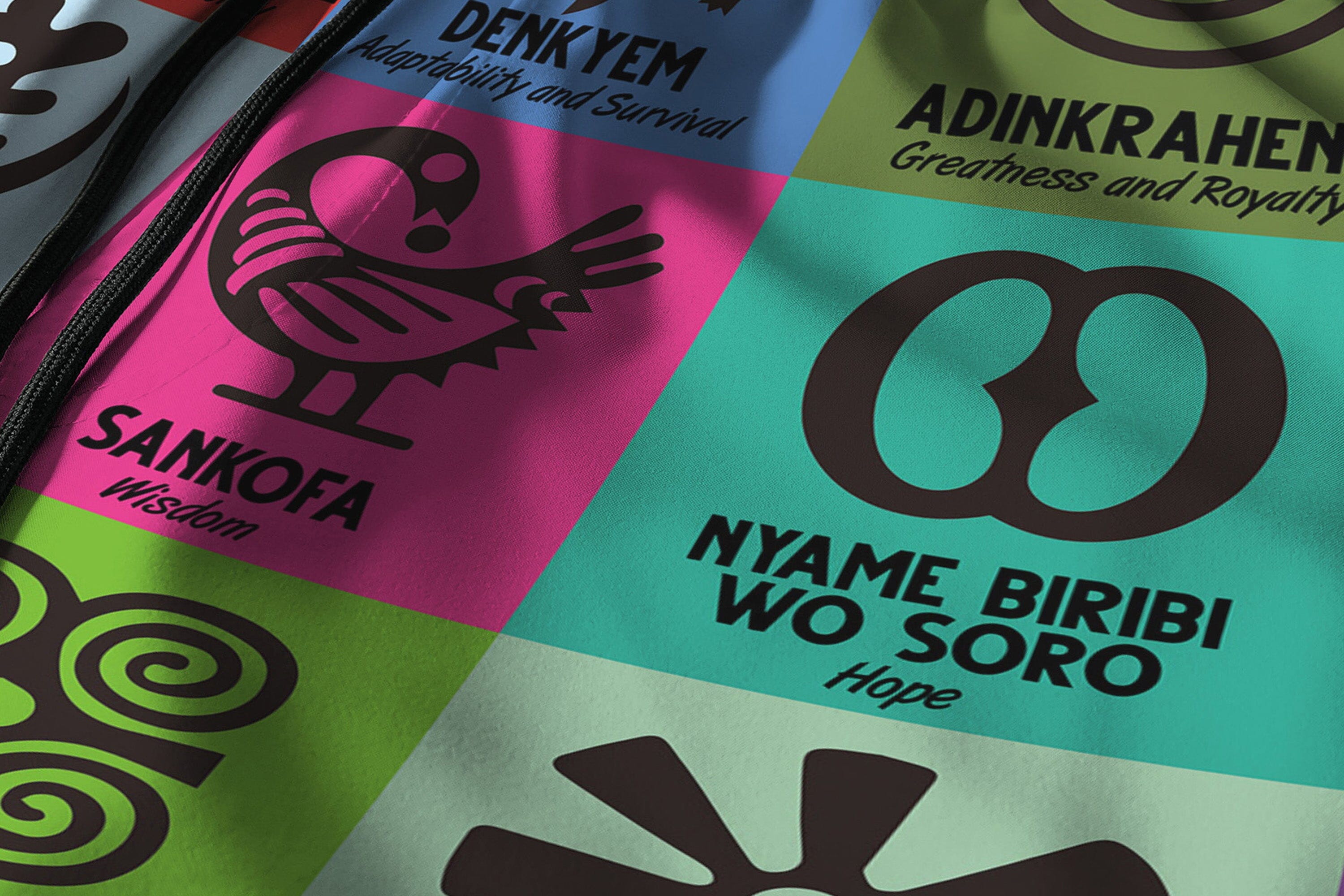 Multi Color Adinkra Symbols Shorts Shorts Tianci 