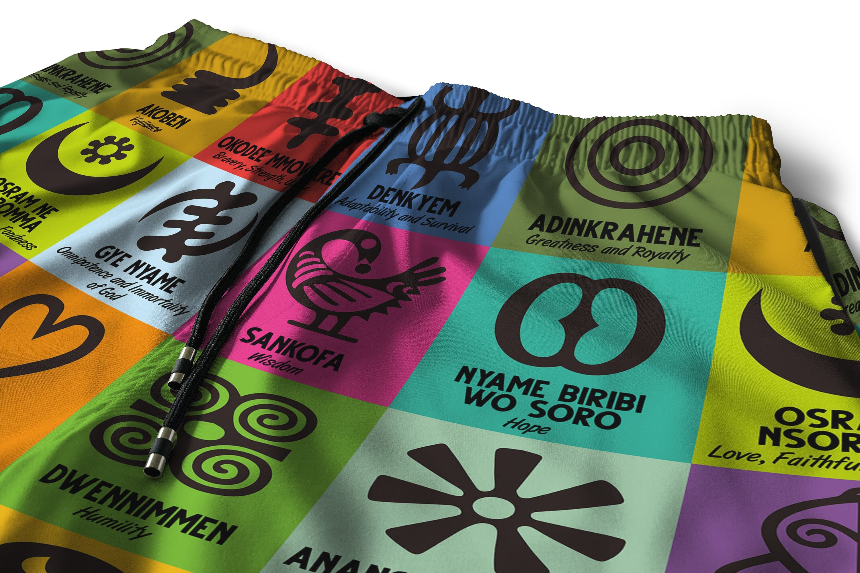 Multi Color Adinkra Symbols Shorts Shorts Tianci 