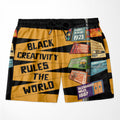 Black Creativity Rules The World T-shirt and Shorts Set Tee Shorts Set Tianci 