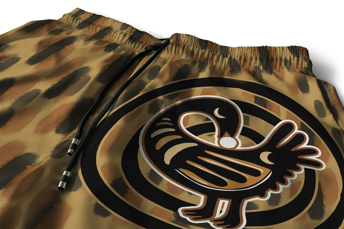 Printed Mud Cloth and Adinkra Symbol Shorts Shorts Tianci 