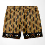 Printed Mud Cloth and Adinkra Symbol Shorts Shorts Tianci 