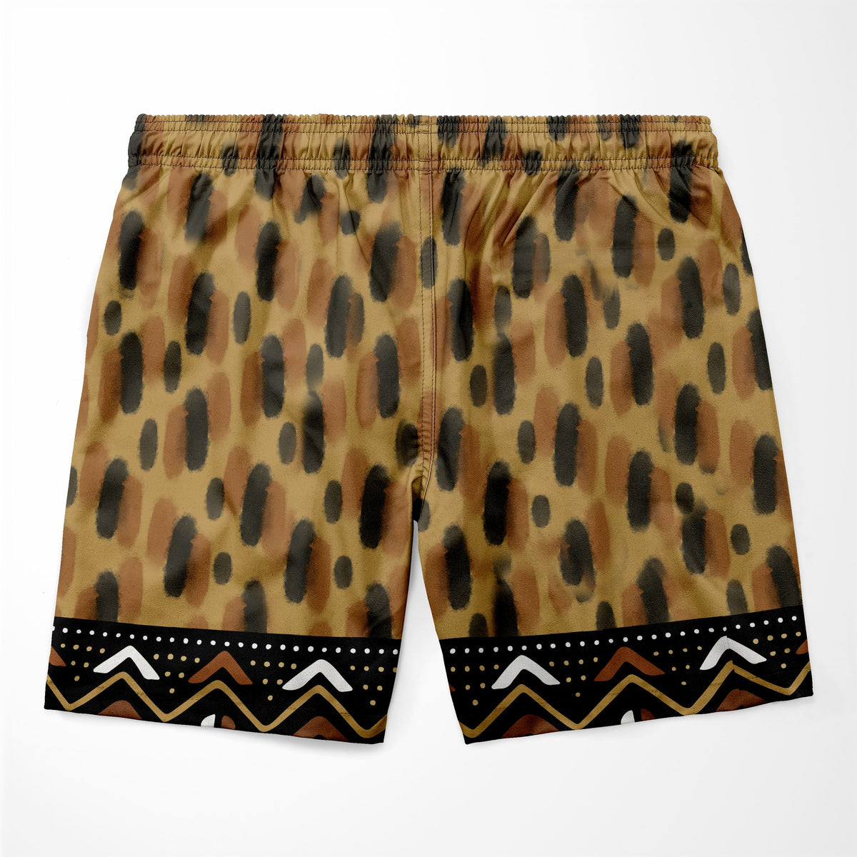 Printed Mud Cloth and Adinkra Symbol Shorts Shorts Tianci 