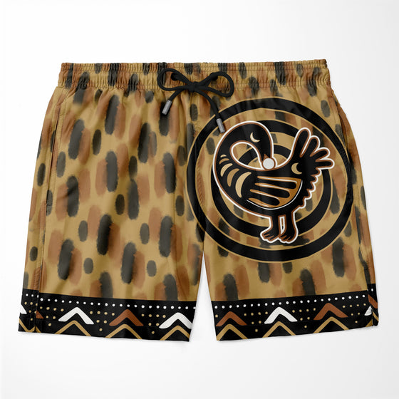 Printed Mud Cloth and Adinkra Symbol Shorts Shorts Tianci 