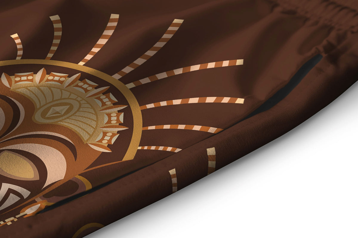 African Mask Printed Mudcloth Shorts Shorts Tianci 