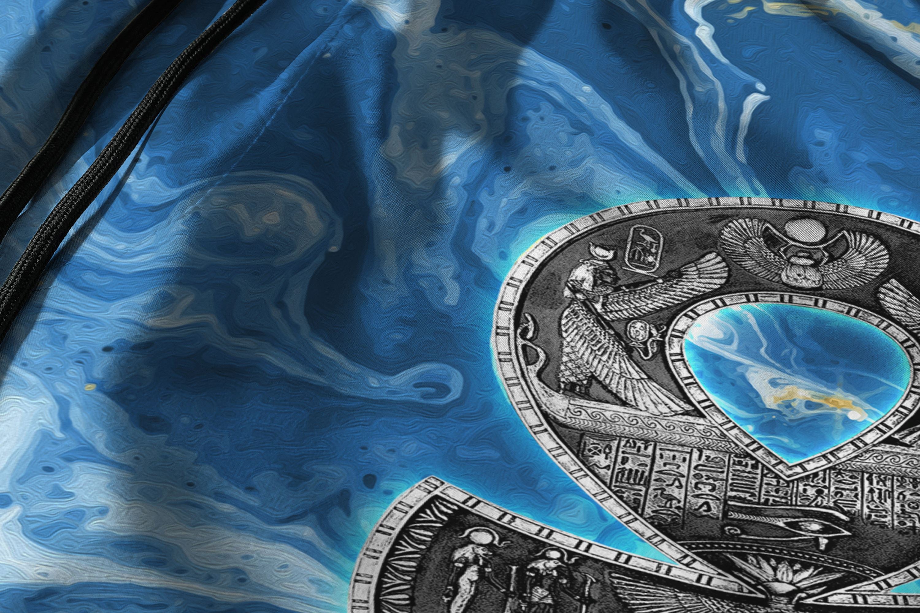 Ankh On Blue Marble Shorts Shorts Tianci 