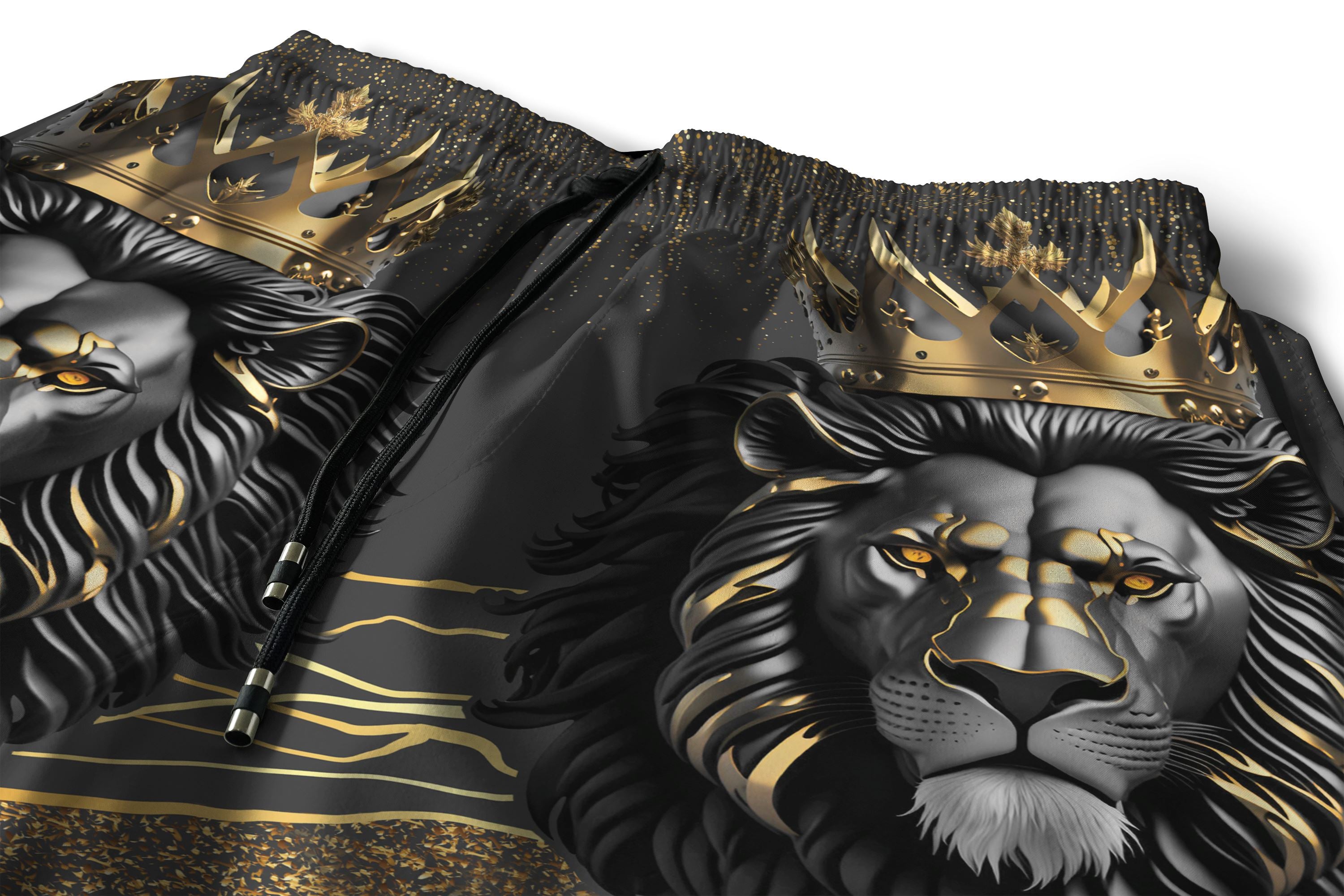 Black and Gold Lion Shorts Shorts Tianci 