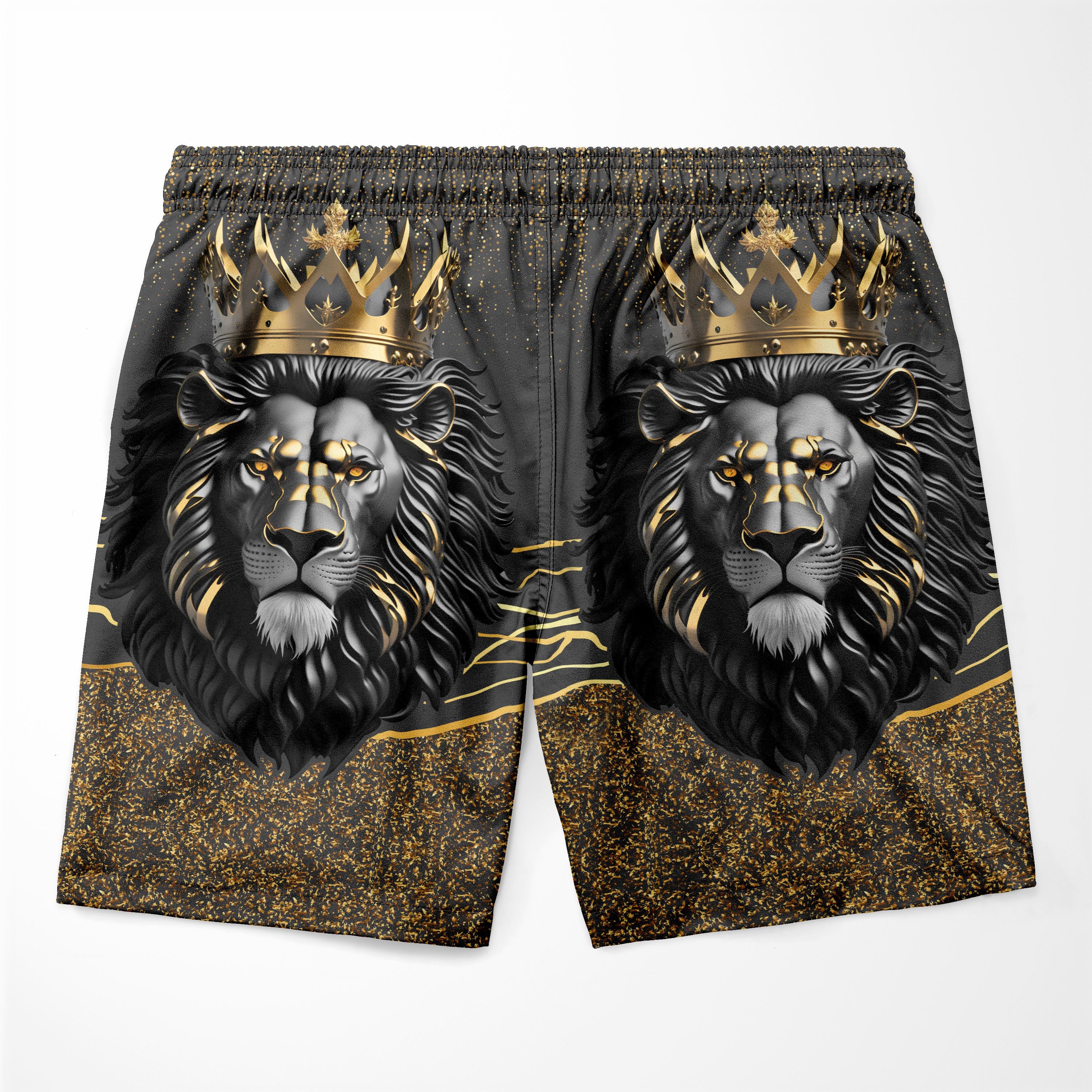 Black and Gold Lion Shorts Shorts Tianci 