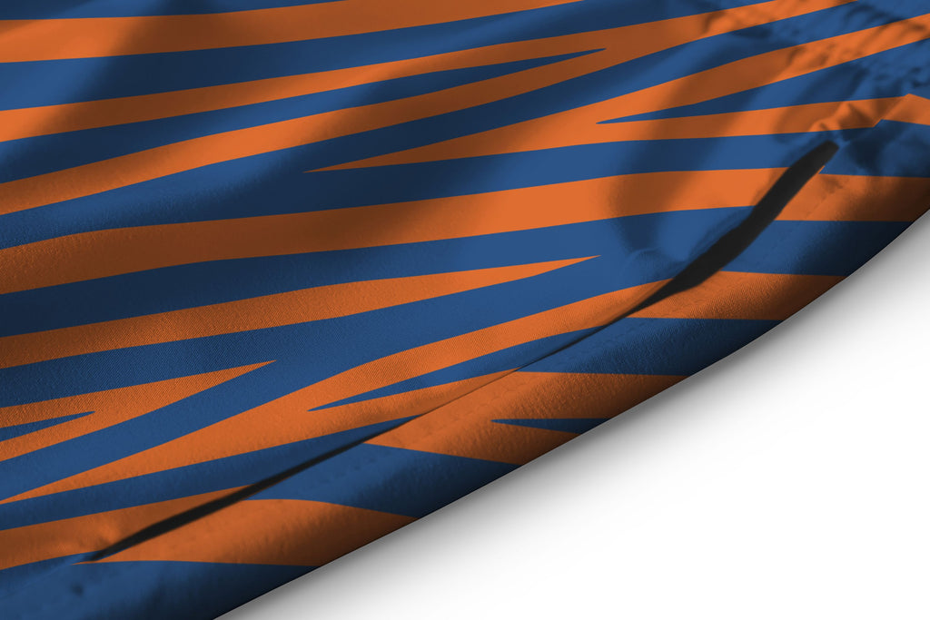 Orange and Cobalt Zebra Shorts Shorts Tianci 