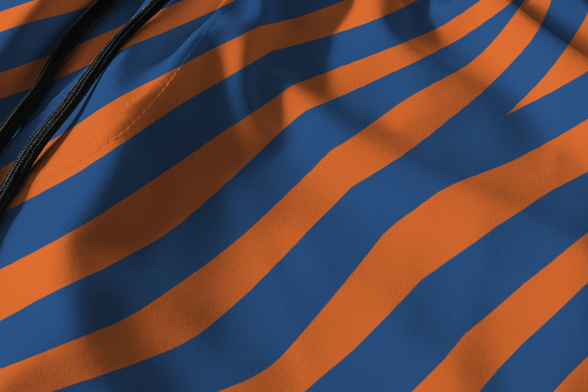 Orange and Cobalt Zebra Shorts Shorts Tianci 