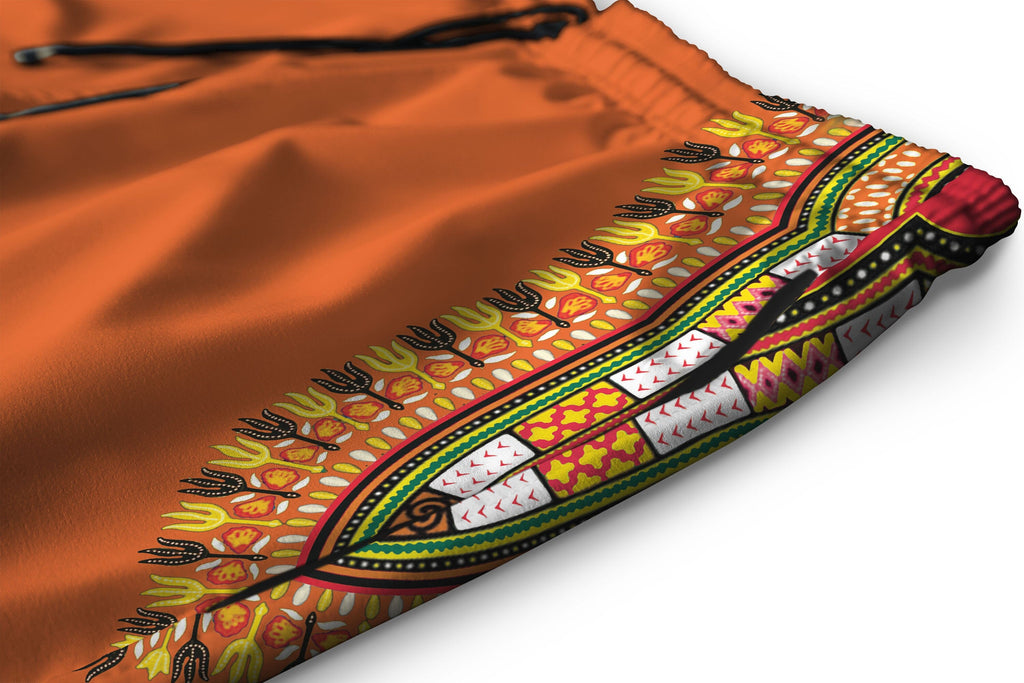 Printed Dashiki In Orange Hawaiian Shirt And Shorts Set Hawaiian Shirt And Shorts Set Melaninful 