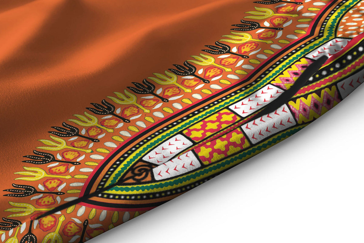 Printed Dashiki In Orange Hawaiian Shirt And Shorts Set Hawaiian Shirt And Shorts Set Melaninful 