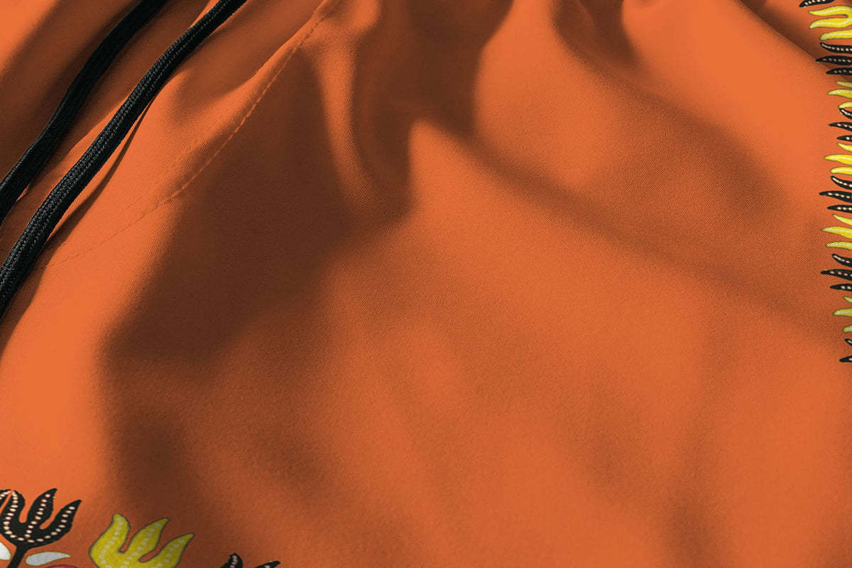 Printed Dashiki In Orange Hawaiian Shirt And Shorts Set Hawaiian Shirt And Shorts Set Melaninful 