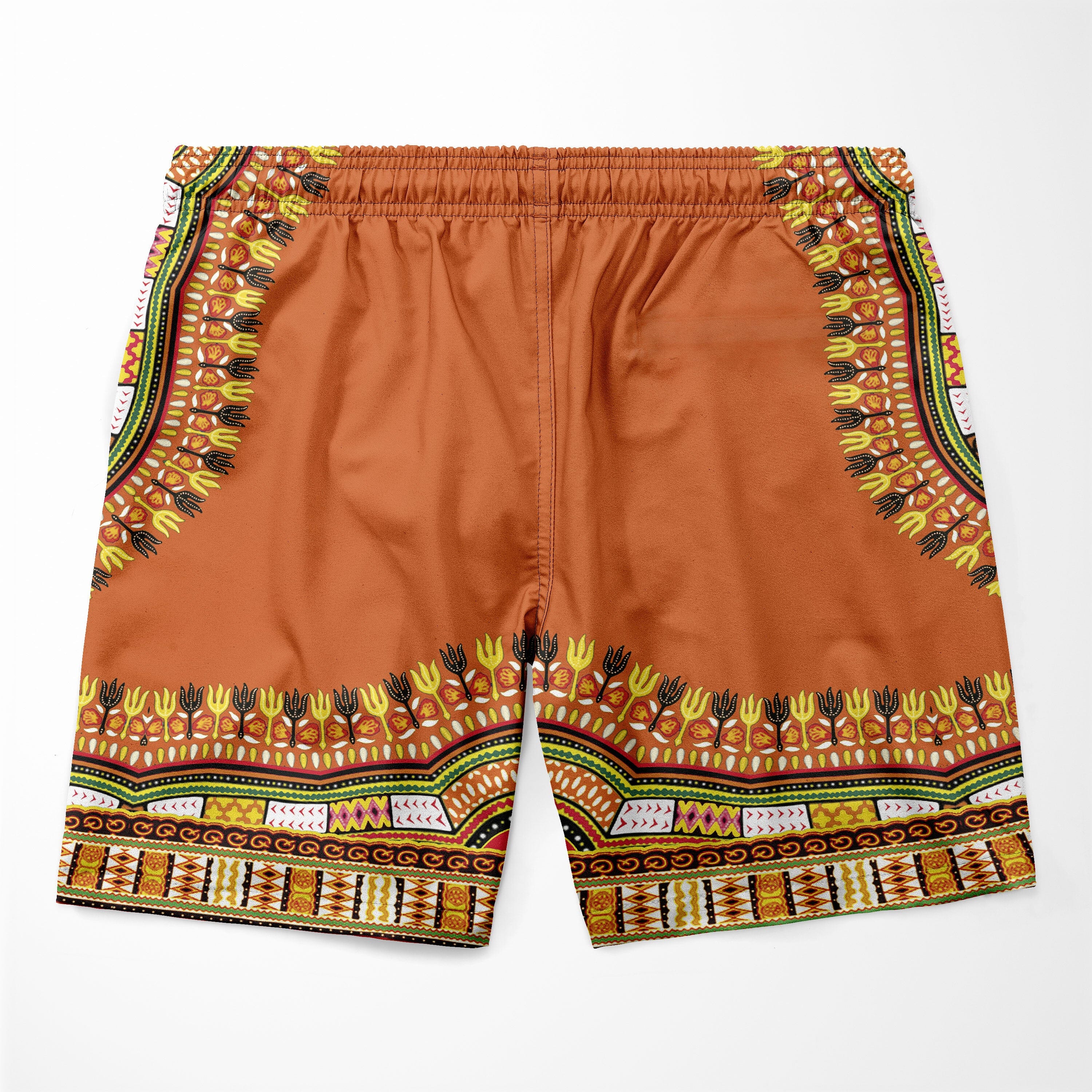 Printed Dashiki In Orange Shorts Shorts Tianci 