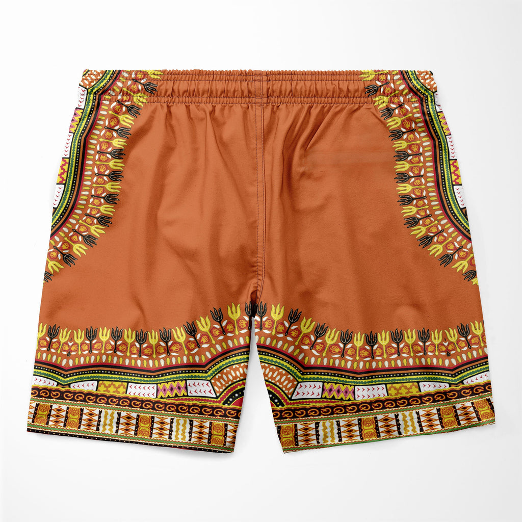 Printed Dashiki In Orange Hawaiian Shirt And Shorts Set Hawaiian Shirt And Shorts Set Melaninful 
