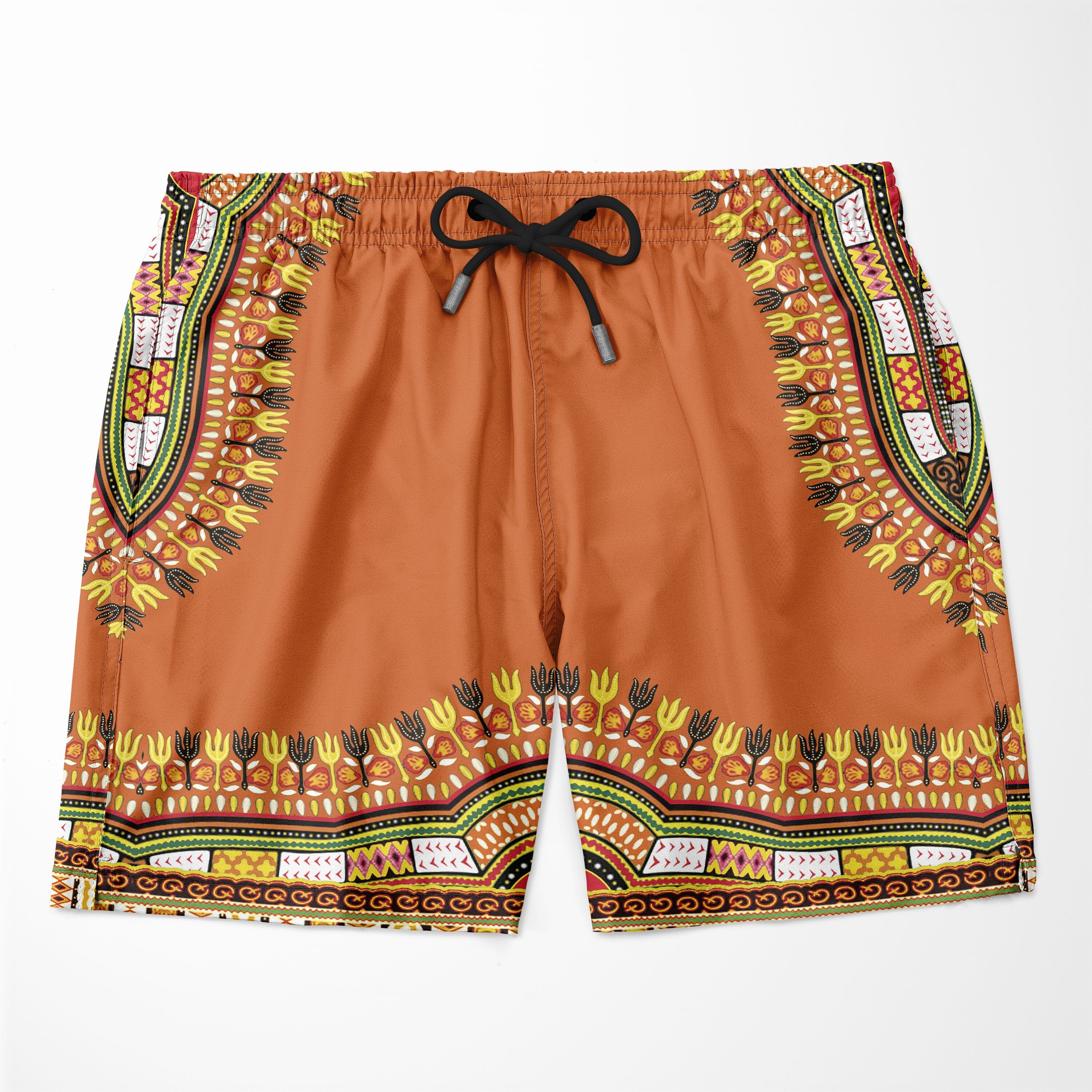 Printed Dashiki In Orange Hawaiian Shirt And Shorts Set Hawaiian Shirt And Shorts Set Melaninful 