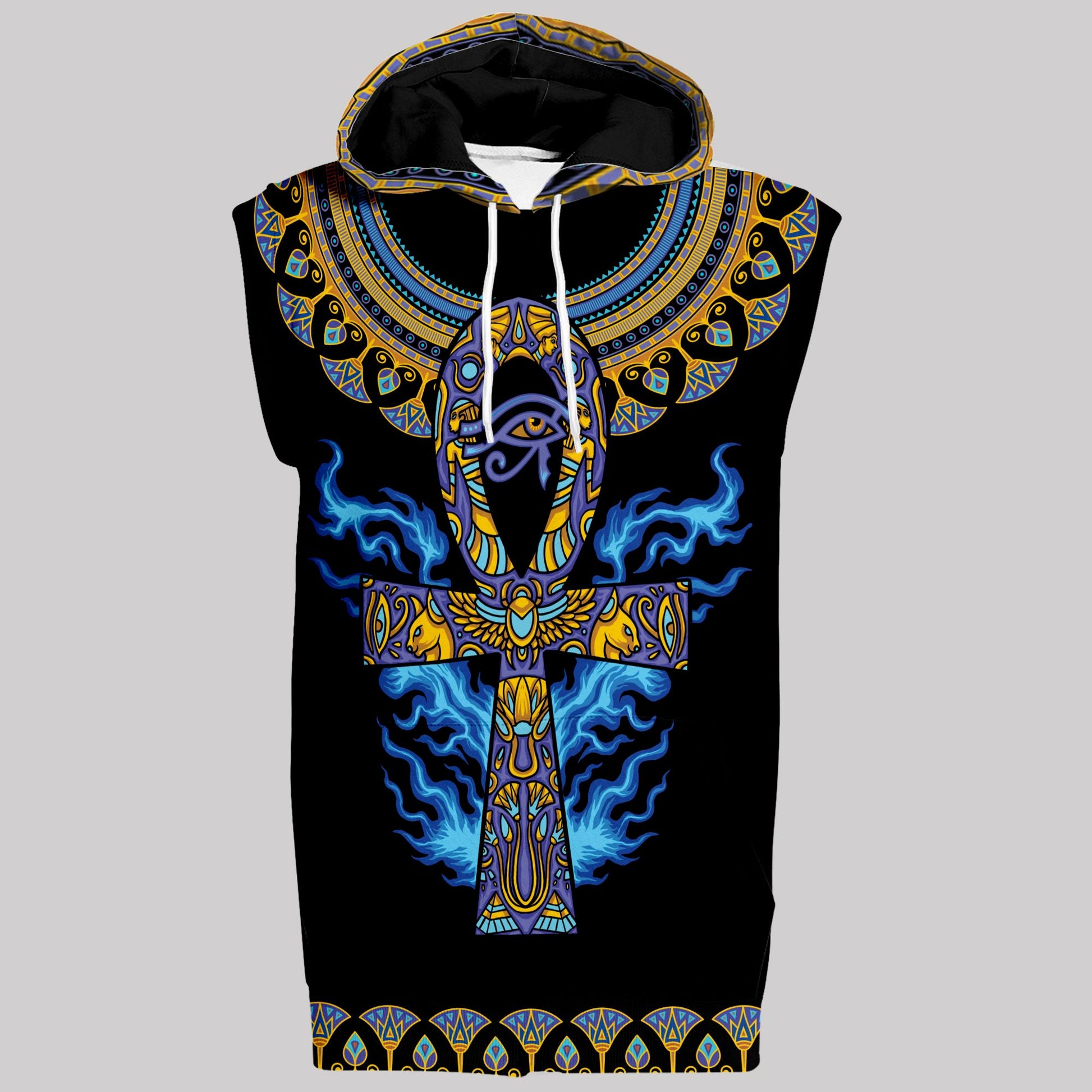 Egyptian Ankh Ft Eye Of Ra Sleeveless Hoodie Sleeveless Hoodie Zootop Bear 