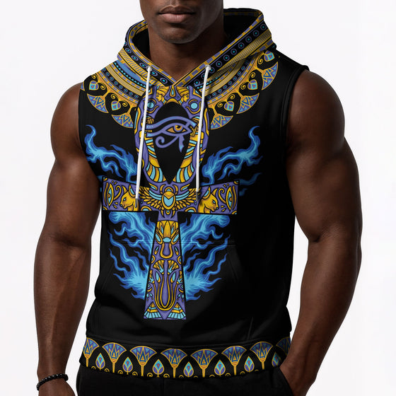 Egyptian Ankh Ft Eye Of Ra Sleeveless Hoodie Sleeveless Hoodie Zootop Bear