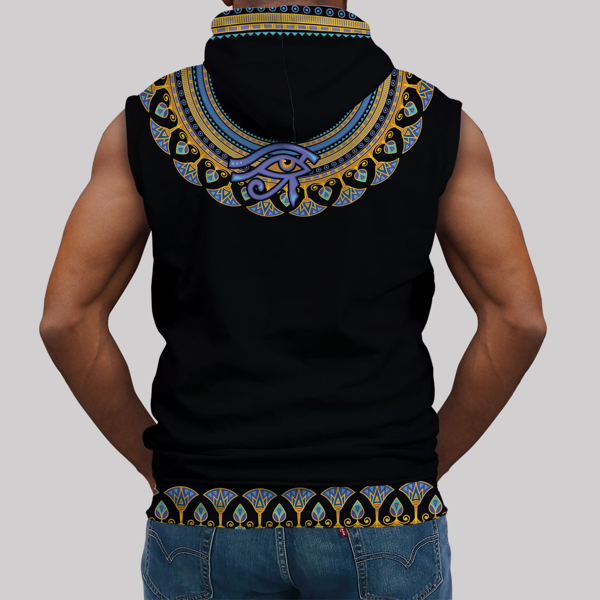 Egyptian Ankh Ft Eye Of Ra Sleeveless Hoodie Sleeveless Hoodie Zootop Bear 