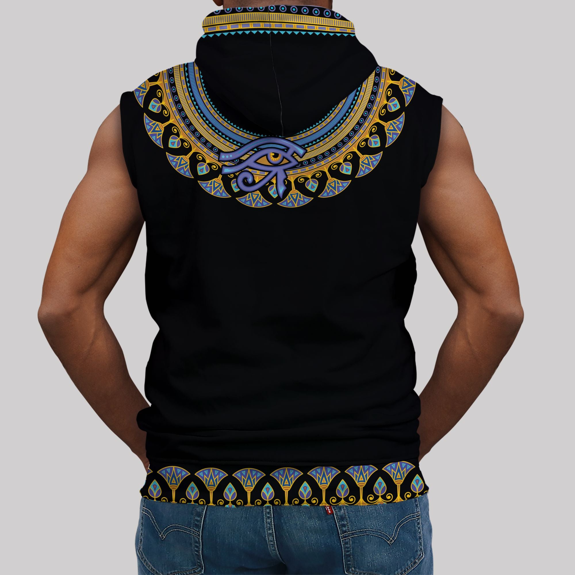 Egyptian Ankh Ft Eye Of Ra Sleeveless Hoodie Sleeveless Hoodie Zootop Bear 