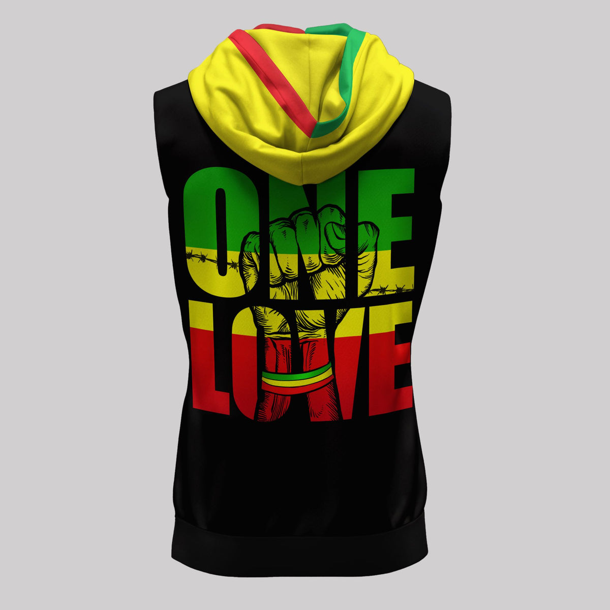 Reggae One Love Sleeveless Hoodie Sleeveless Hoodie Zootop Bear 
