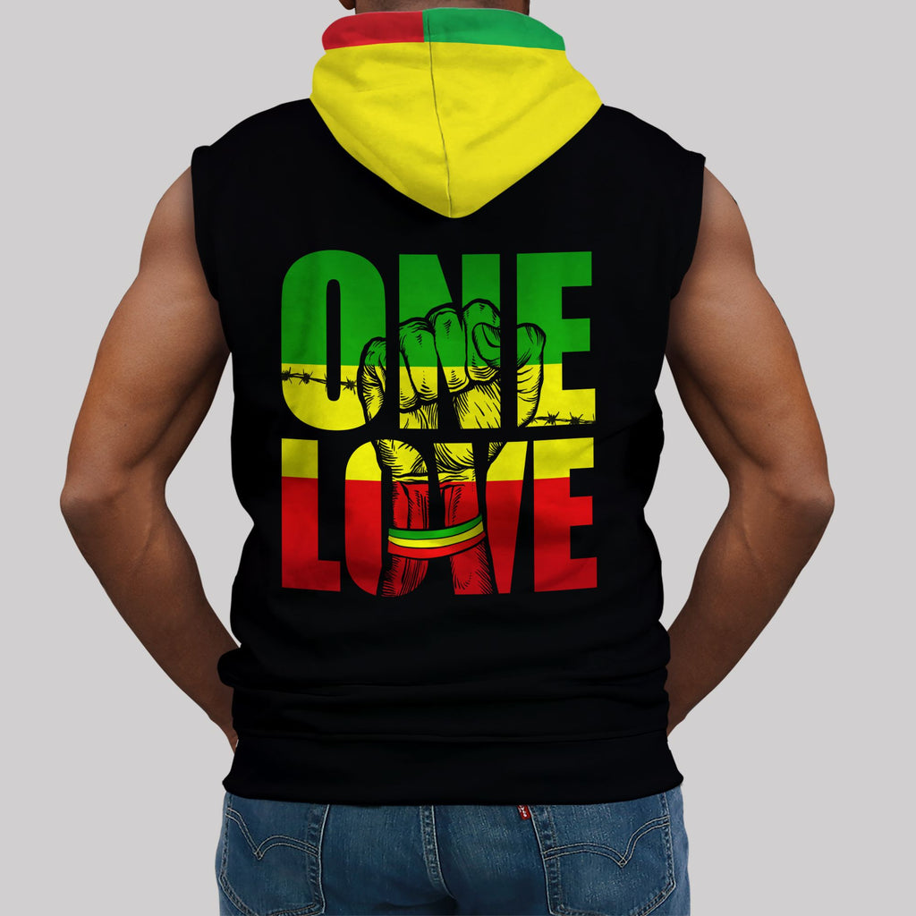 Reggae One Love Sleeveless Hoodie Sleeveless Hoodie Zootop Bear 