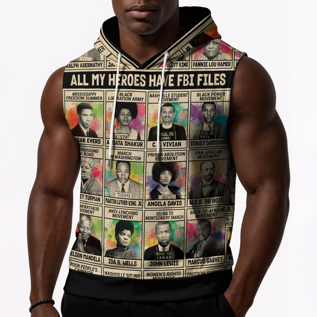 All My Heroes Have FBI Files Sleeveless Hoodie Sleeveless Hoodie Zootop Bear 