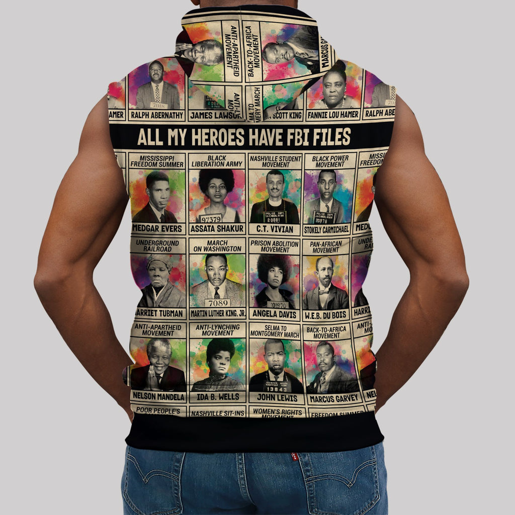 All My Heroes Have FBI Files Sleeveless Hoodie Sleeveless Hoodie Zootop Bear 