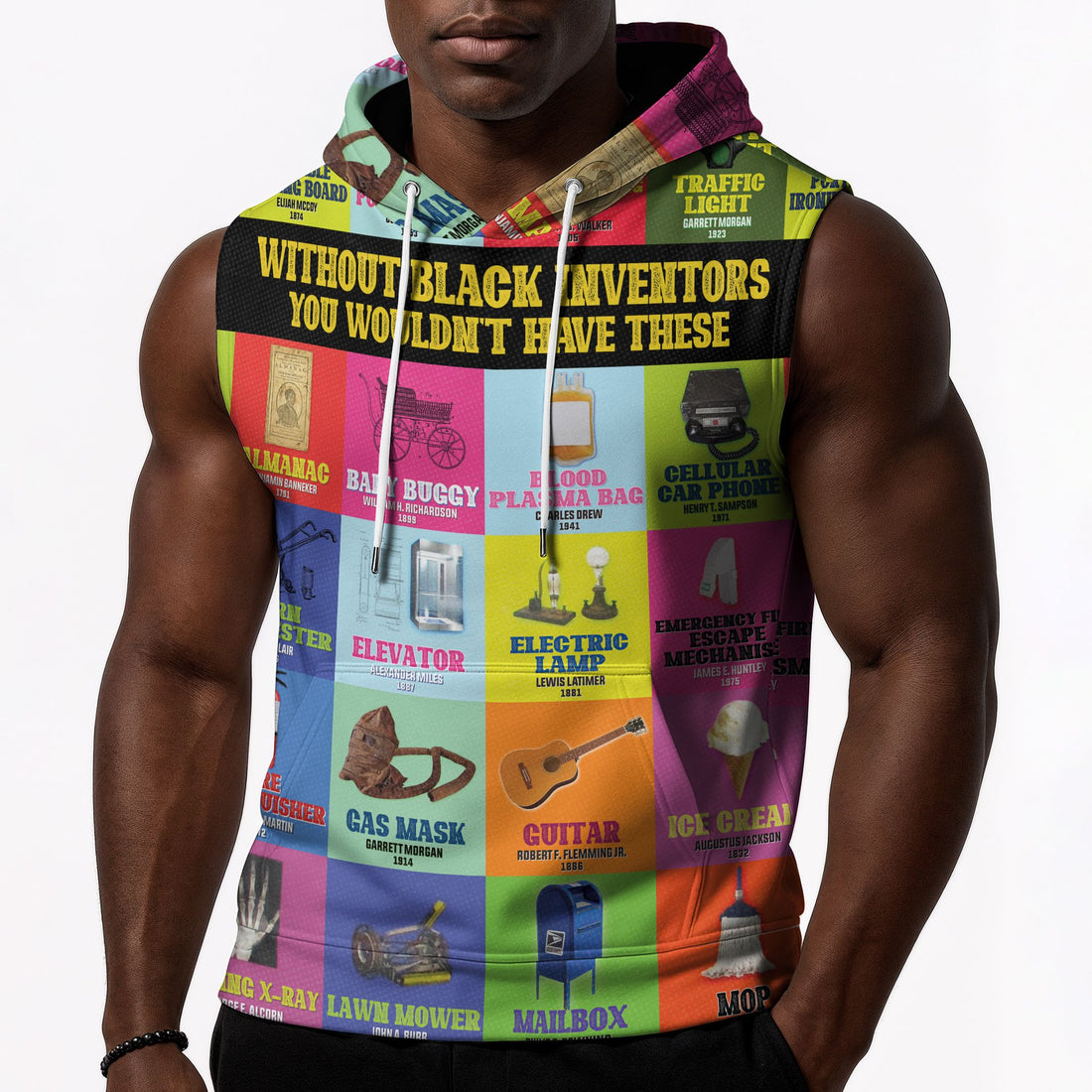 Black Inventions Sleeveless Hoodie Sleeveless Hoodie Zootop Bear 
