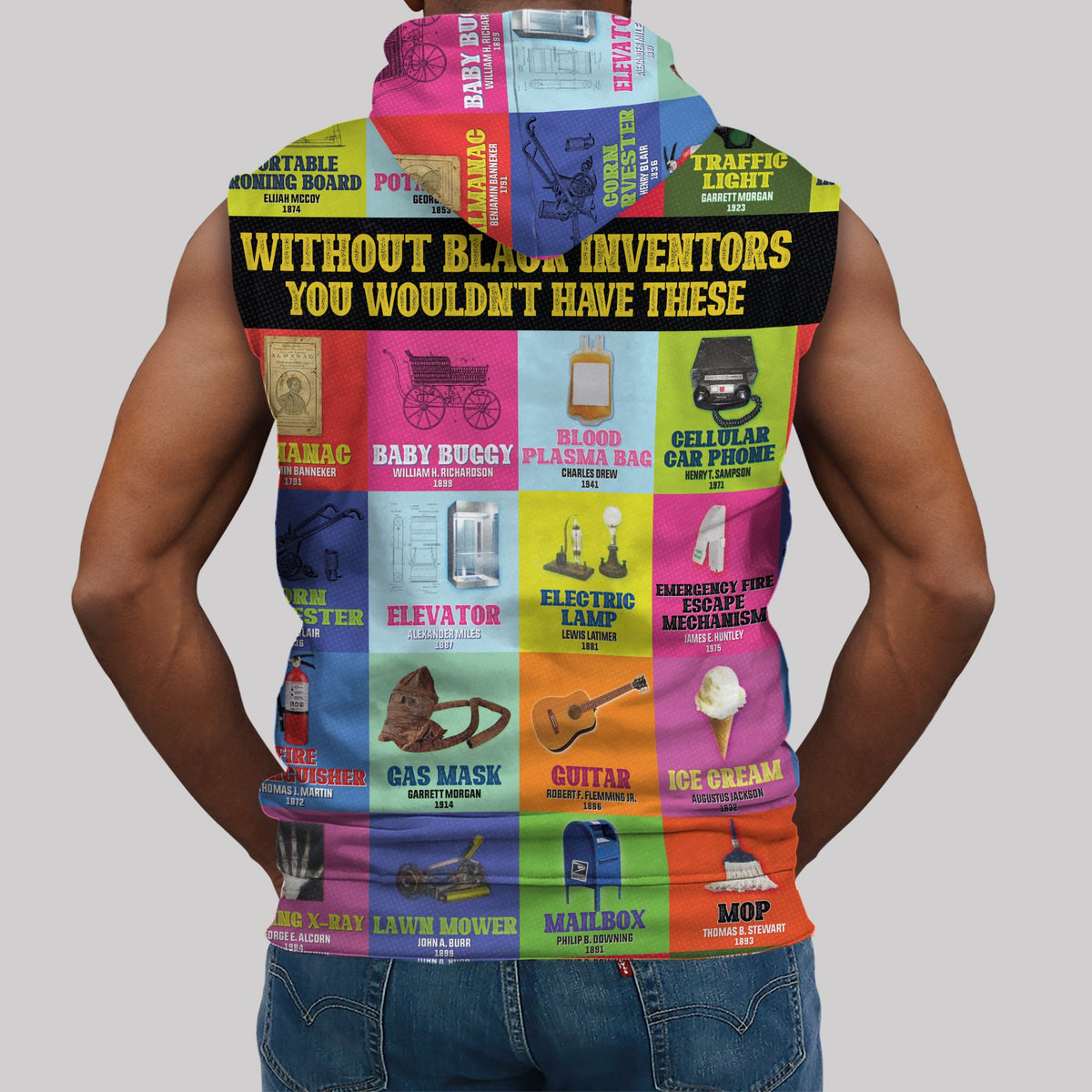 Black Inventions Sleeveless Hoodie Sleeveless Hoodie Zootop Bear 