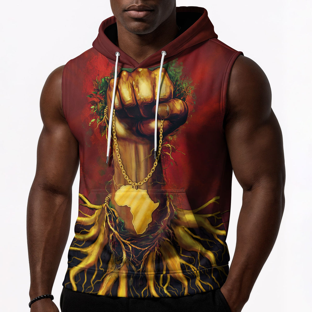 Roots Of The Fist Sleeveless Hoodie Sleeveless Hoodie Zootop Bear 
