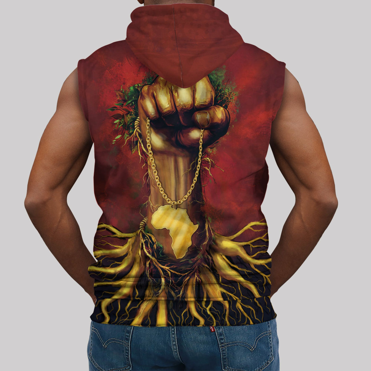 Roots Of The Fist Sleeveless Hoodie Sleeveless Hoodie Zootop Bear 
