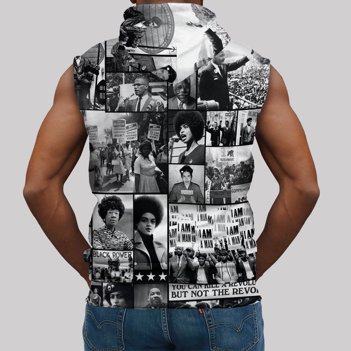 Black Power Images Sleeveless Hoodie Sleeveless Hoodie Zootop Bear 