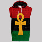 Pan African Ankh Sleeveless Hoodie Sleeveless Hoodie Zootop Bear 
