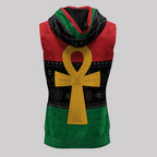 Pan African Ankh Sleeveless Hoodie Sleeveless Hoodie Zootop Bear 