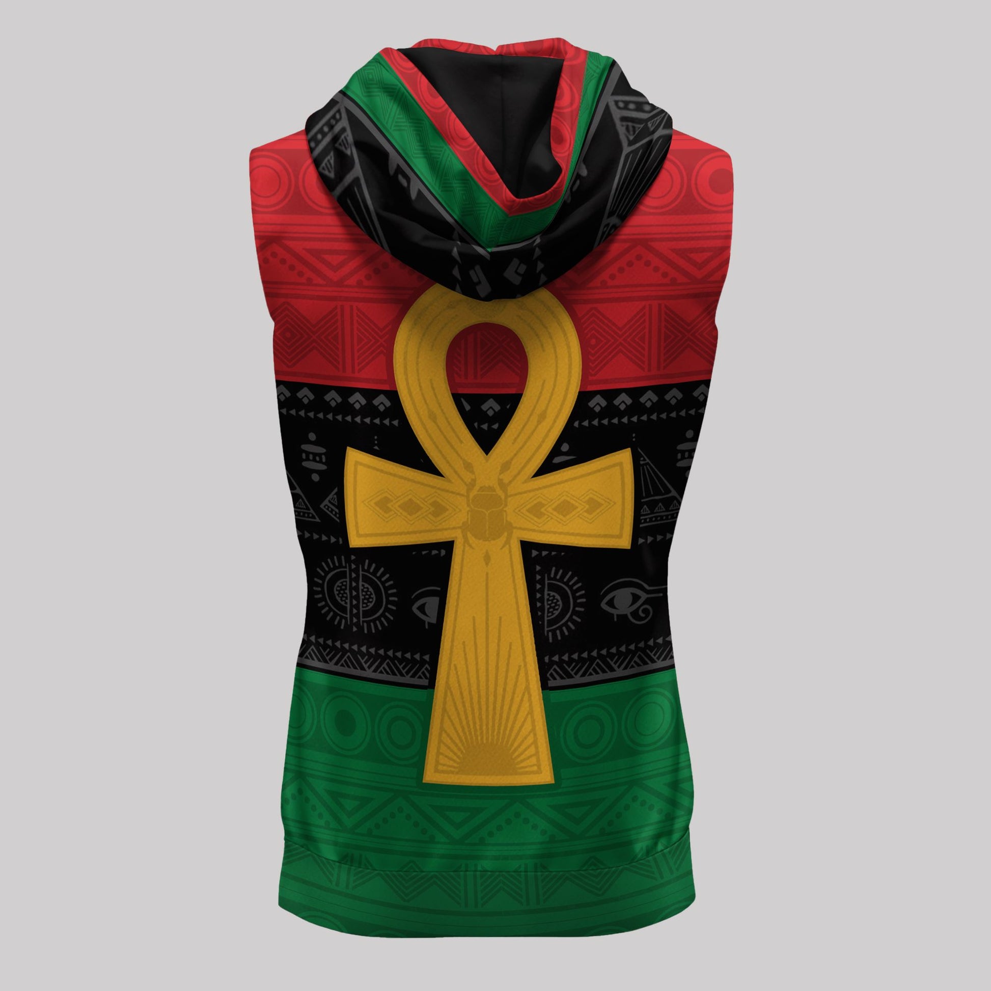 Pan African Ankh Sleeveless Hoodie Sleeveless Hoodie Zootop Bear 